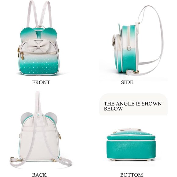 Bowknot Polka Dot Mini Backpack And Convertible Shoulder Bag Purse for Women - Picture 5 of 7